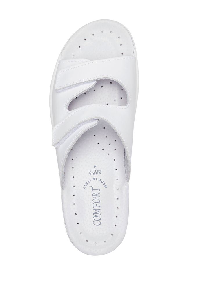 Zweierpack klassische Damen-Pantoletten, Weite H, mit Klettverschluss 1X WEISS, 1X SCHWARZ