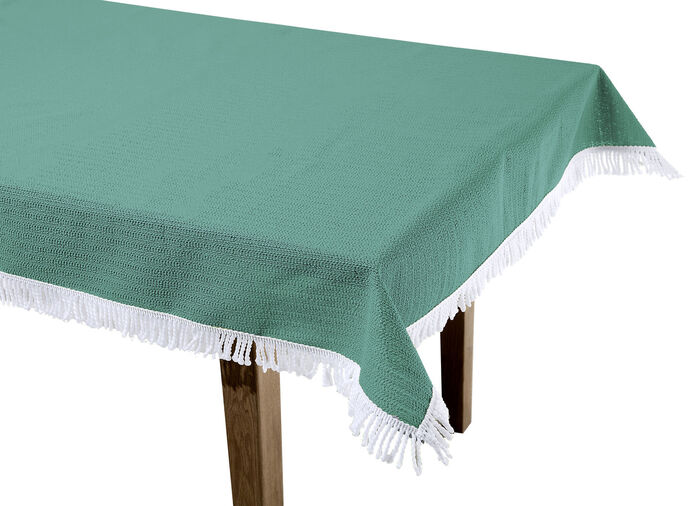 Wind- und wetterfeste Gartentischdecke mit Fransenabschluss TANNE