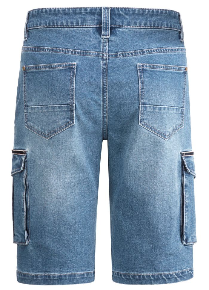 Jeans-Bermudas mit Cargotaschen JEANSBLAU