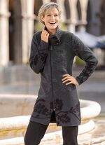 Long-Strickjacke mit Cloqué-Effekten 