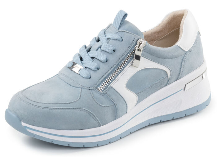 ELENA EDEN, sytlische Damen-Sneaker, Weite H, mit herausnehmbarem Fußbett BLAU-WEISS