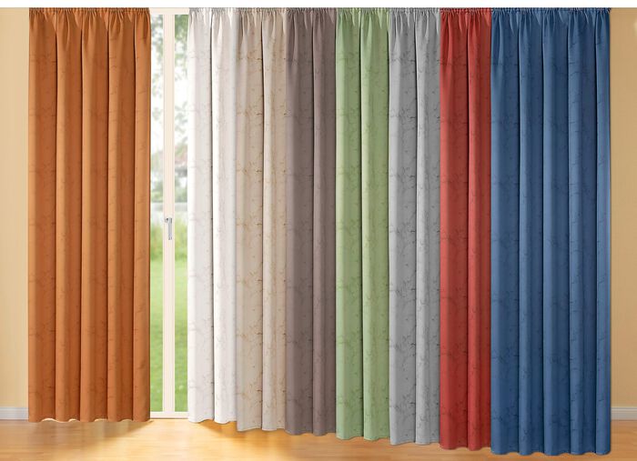 Blickdichter Verdunkelungsschal mit Kr&auml;uselband BLAU