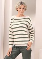 Pullover mit Glitzerakzenten ECRU-OLIV-BEIGE