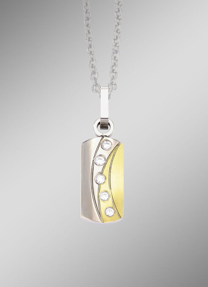 Anhänger in Bicolor mit synth. Zirkonia 