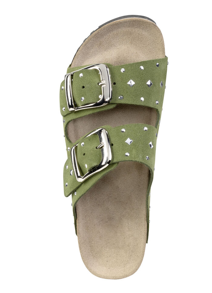 ELENA EDEN Pantolette mit angesagtem Nietenbesatz MOOSGRÜN