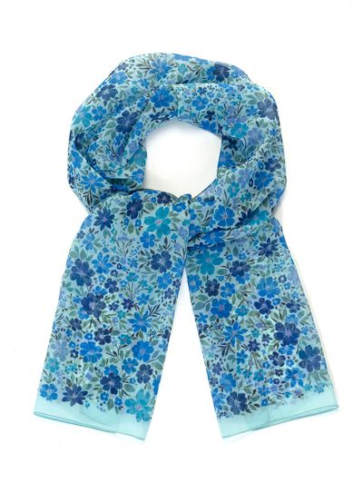 Schal mit Fantasiebl&uuml;ten-Dessin 