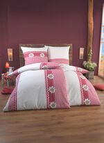 Beidseitig bedruckte Bettwäsche-Garnitur im Landhausstil 