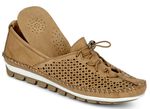 Gemini, bequeme Damen-Slipper, Weite G, mit herausnehmbarem Fußbett CAMEL