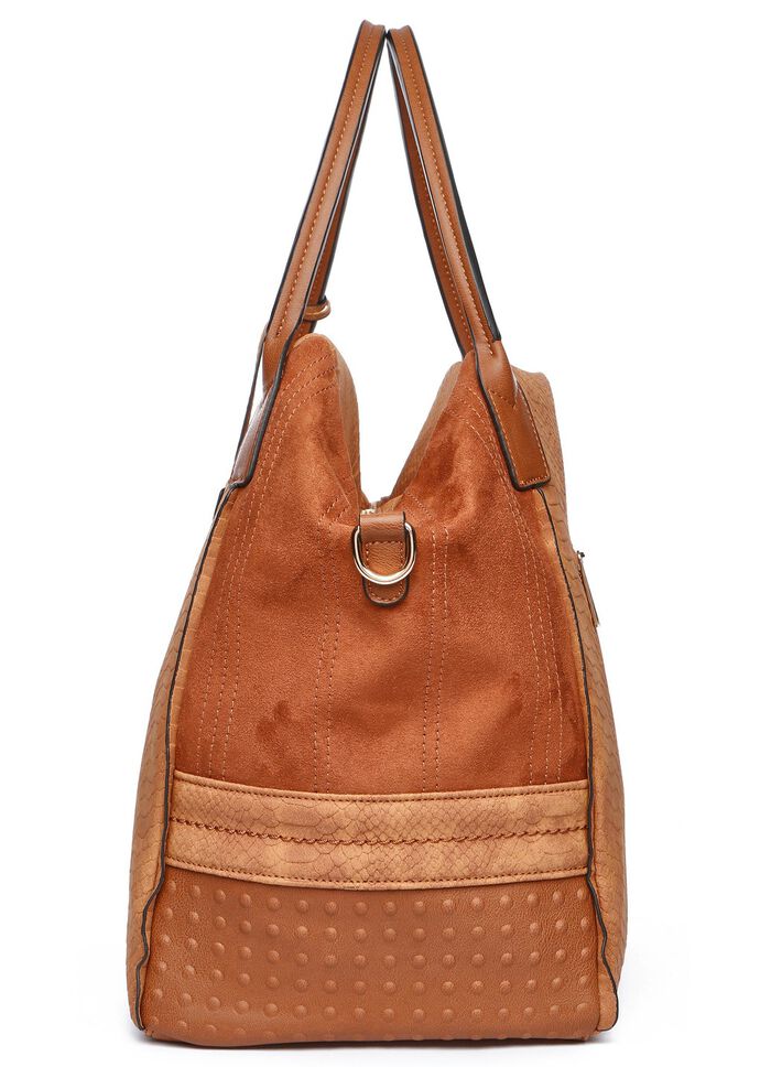 Collezione Alessandro Tasche aus teilweise reptilgepr&auml;gtem Veloursmaterial 