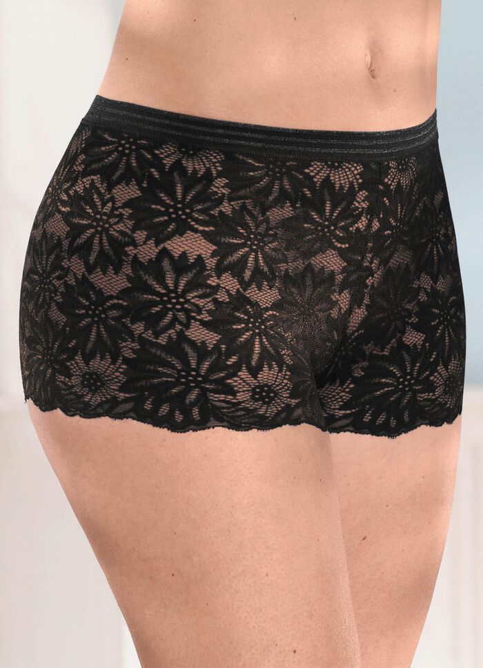 Dreierpack Pants aus elastischer Spitze 