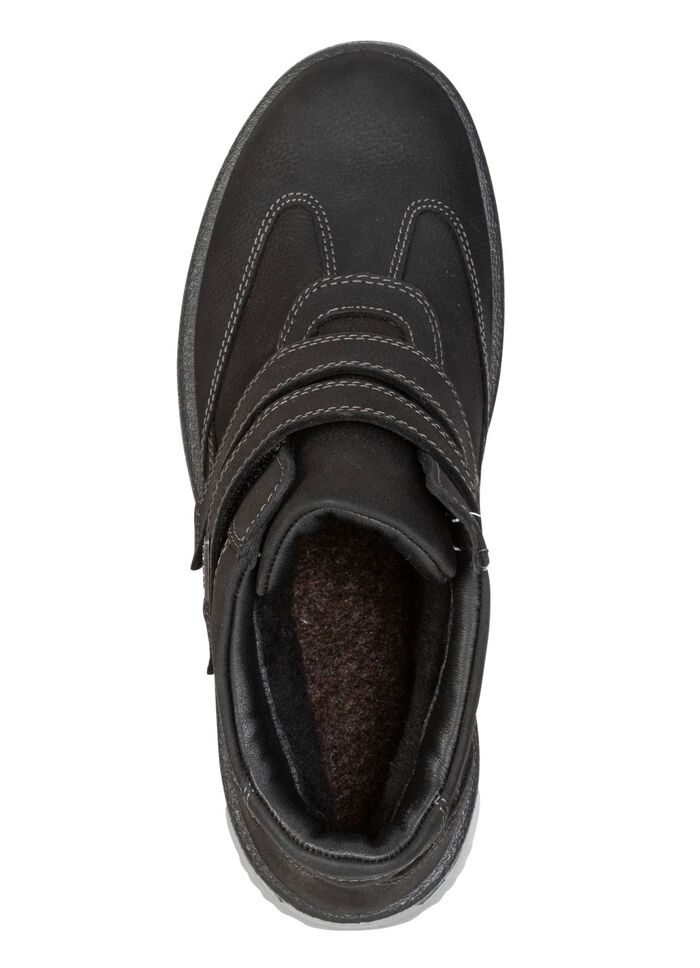 Gef&uuml;tterte Damen-Boots, Winterschuhe, Weite H, mit Pl&uuml;sch SCHWARZ