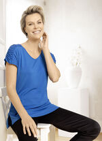 Shirt mit gerafftem Einsatz in 2 Farben AZURBLAU