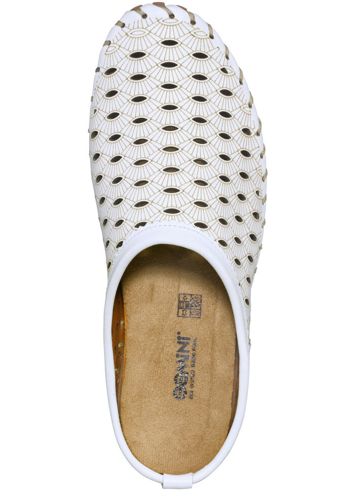 Gemini, sommerlicher Damen-Sabot, Weite G, mit herausnehmbarem Fußbett WEISS