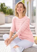 Pullover in zartem Mustermix ROSÉ