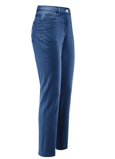 Edeljeans mit Stickerei in 7/8-L&auml;nge 