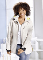 Funktionsjacke mit im Kragen verstaubarer Kapuze BEIGE