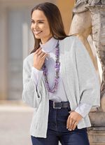 Strickjacke mit Alpaka HELLGRAU MELIERT