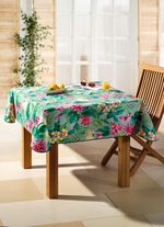 Wachstischtuch mit farblich abgestimmtem Schr&auml;gband 