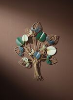 Wanddekoration Bl&auml;tter aus Eisen 