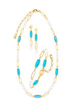 Schmuckset, 3-teilig, aus Messing mit Kristallsteinen 