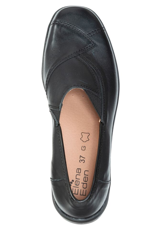 ELENA EDEN, klassicher Damen-Trotteur, Weite G, mit herausnehmbarem Fu&szlig;bett SCHWARZ