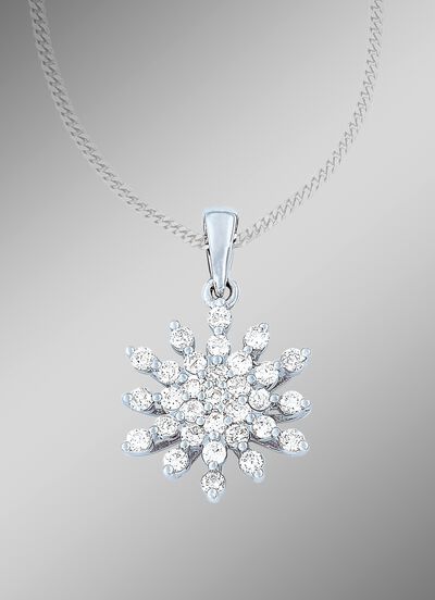 Wundervoller Anh&auml;nger Schneeflocke mit 31 Brillanten 