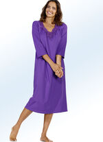 Zweierpack Nachthemden mit floraler Spitze und Raffungen 