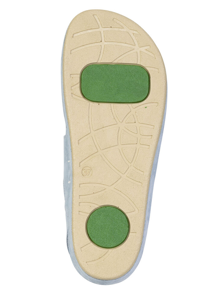 Mubb, bequeme Damen-Sandalen, Weite H, mit herausnehmbarem Fu&szlig;bett BLEU