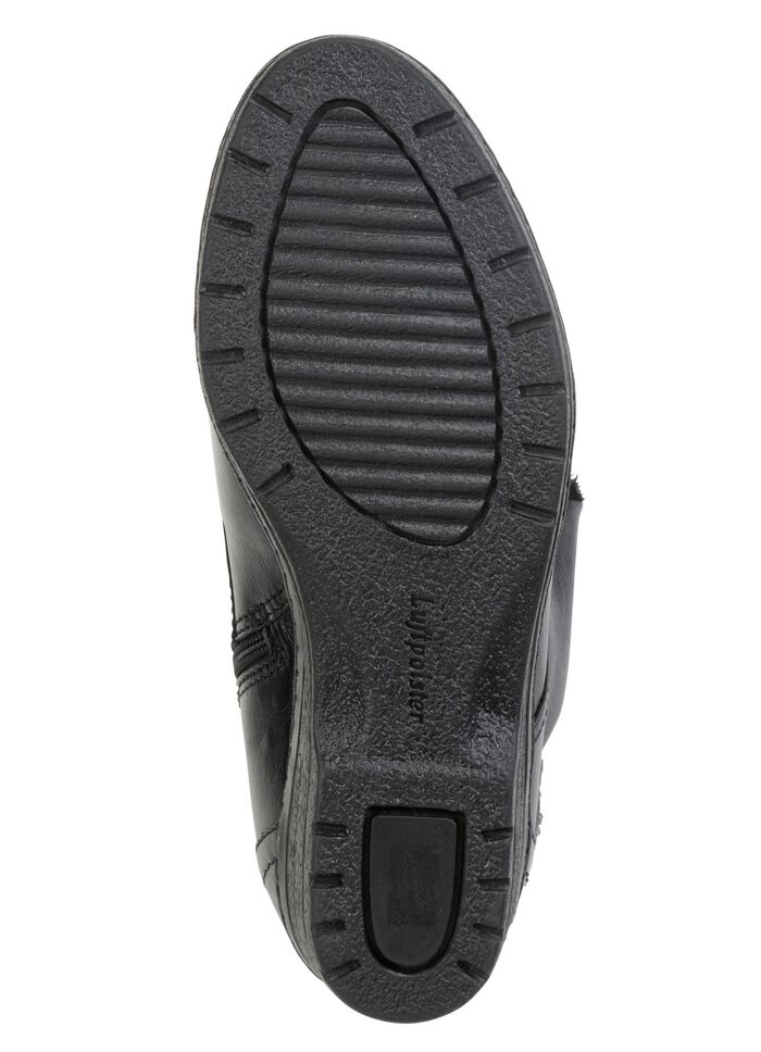 ELENA EDEN Schn&uuml;r-Stiefelette mit umschlagbarem Lammfellkragen SCHWARZ