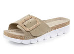 ELENA EDEN Pantolette aus weichem Veloursleder SAND