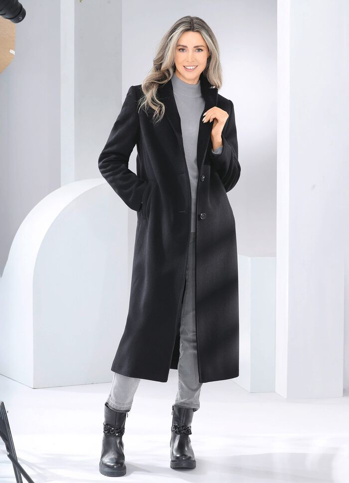 Mantel mit Knopfleiste SCHWARZ