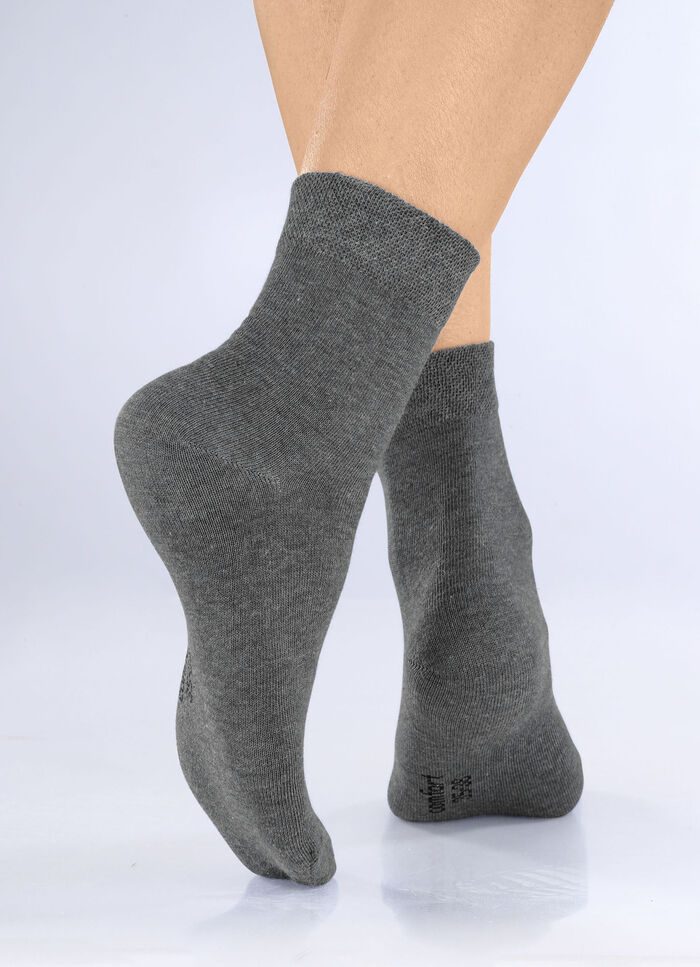 F&uuml;nferpack Socken mit extraweichem Komfortbund 3X ANTHRAZIT MELIERT, 2X SCHWARZ
