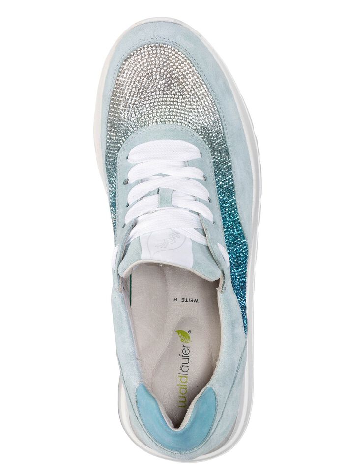 Waldl&auml;ufer Sneaker mit farbverlaufenden, funkelnden Glitzersteinchen BLEU