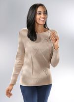 Pullover in Strukturmix BEIGE
