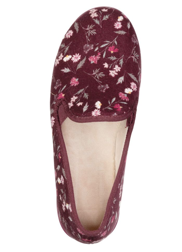 Klassische Damen-Hausschuhe, mit Gummizug BORDEAUX