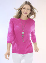 Pullover mit feinem Mustermix PINK