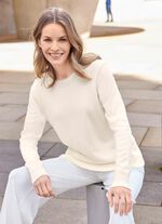 Pullover mit Schurwolle und Kaschmir ECRU