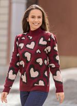 Pullover mit Herzmotiven 