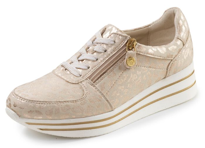 ELENA EDEN, stilvolle Damen-Sneaker, Weite G, mit herausnehmbarem Fu&szlig;bett CHAMPAGNER