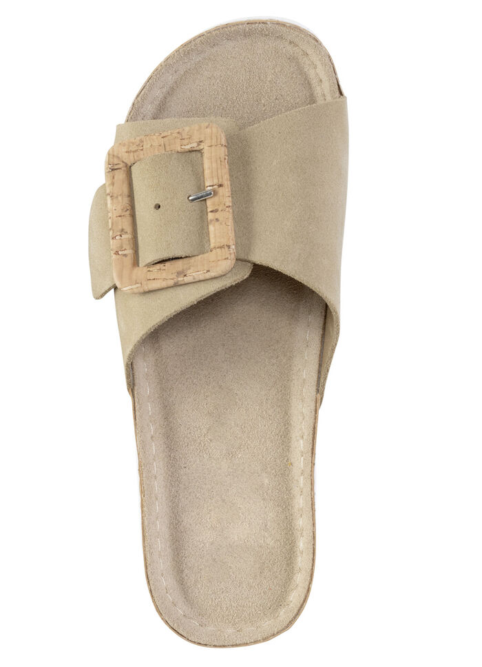ELENA EDEN Pantolette aus weichem Veloursleder SAND