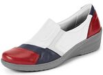 Gemini Slipper mit seitlichen Gummiz&uuml;gen WEISS-ROT-BLAU