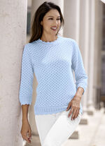 Pullover in Ajourdessin BLEU