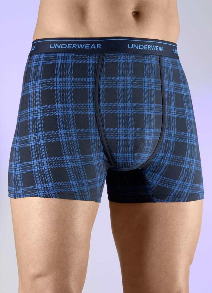 Dreierpack Pants mit Karodessin NAVY-ROYALBLAU