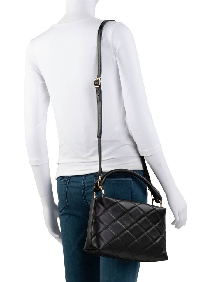 Laurina Tasche mit trendiger Ziersteppung SCHWARZ