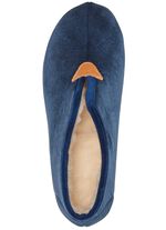 Laurina Hausschuh aus samtigen Textilmaterial BLAU