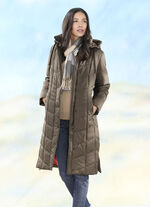 Mantel mit Reißverschluss-Seitenschlitzen KAFFEEBRAUN