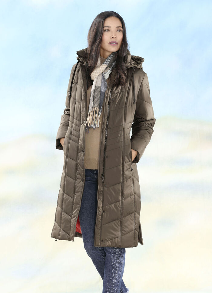 Mantel mit Reißverschluss-Seitenschlitzen KAFFEEBRAUN