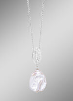 Anh&auml;nger mit Keshi-Perlen und synth. Zirkonia 