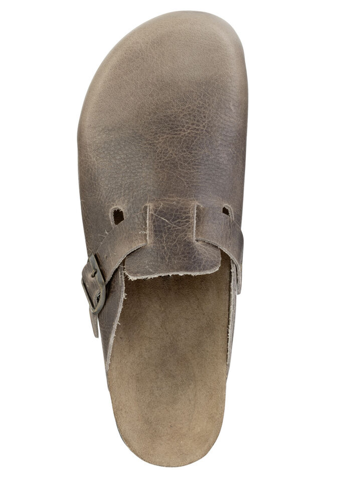 GINO GALANTE Clog aus schattiertem, genarbtem Rindleder TABAKBRAUN