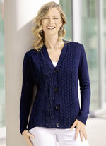 Strickjacke in Materialmix 